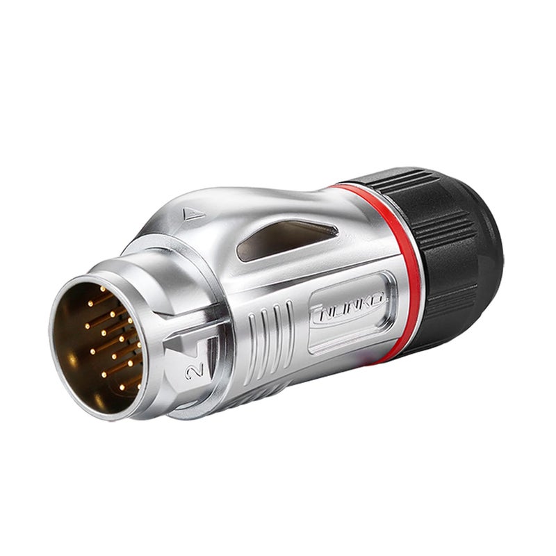 CNLINKO BD-24 19 PIN Industrial Waterproof Connectors, IP68 Circular Connector, Hard Metal Anti-Interference Shell, Quick Plug Aviation Connector, M24 Panel Mount Flange Socket (19 Pin) - Image 2